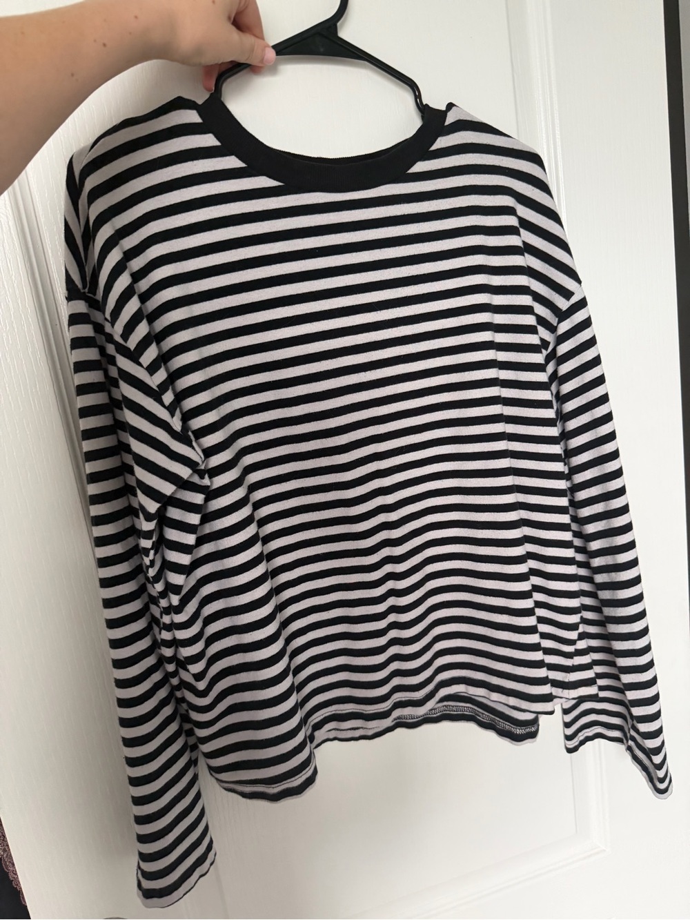 Princess Polly Black & White Striped Long-Sleeve Tee